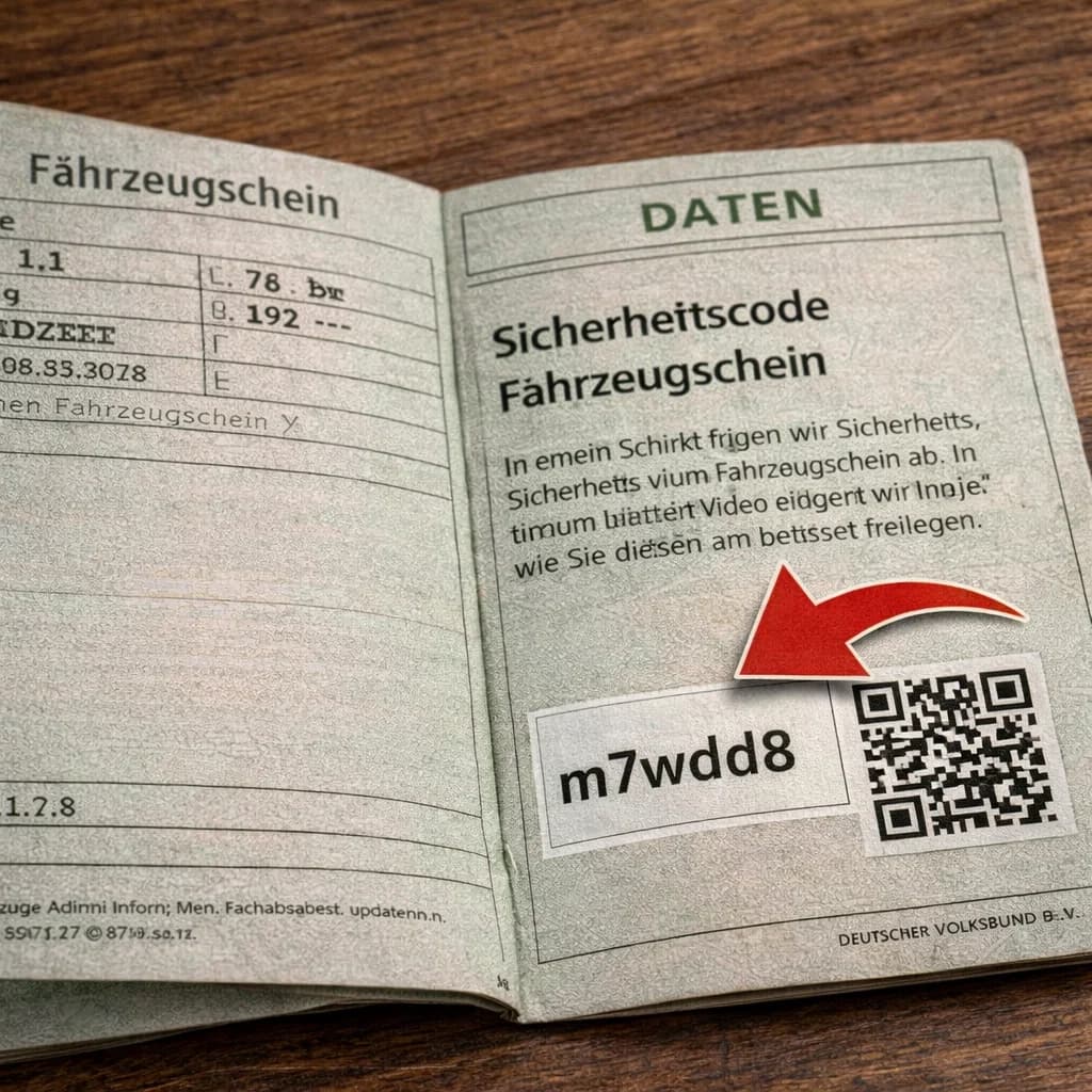 Sicherheitscode Fahrzeugschein